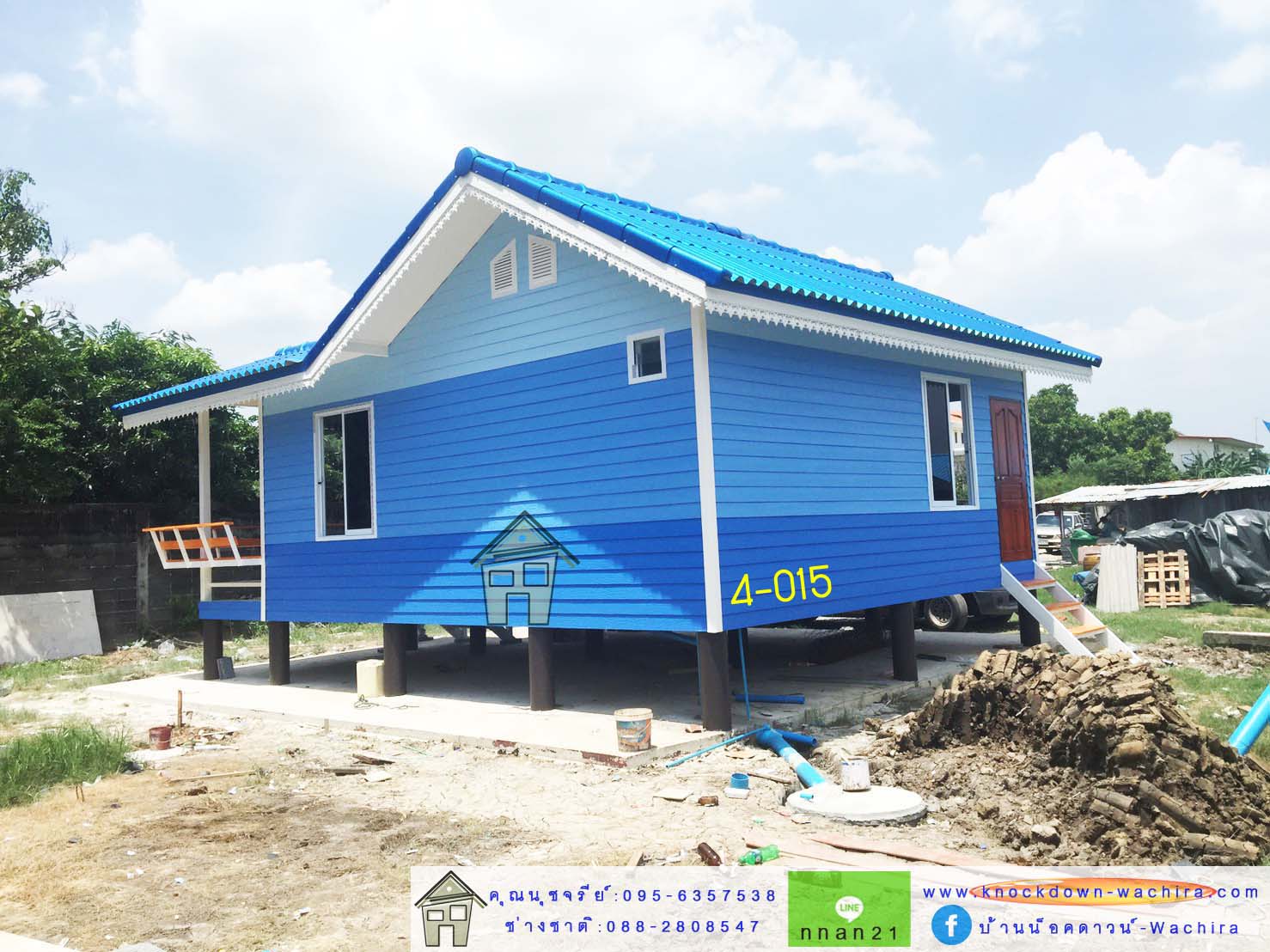 บ้านน๊อกดาวโมเดิร์น,บ้านน๊อกดาวน์ 2 ห้องนอน,บ้านสําเร็จรูปราคาถูก,ราคาบ้านสําเร็จรูป,knockdown-wachira