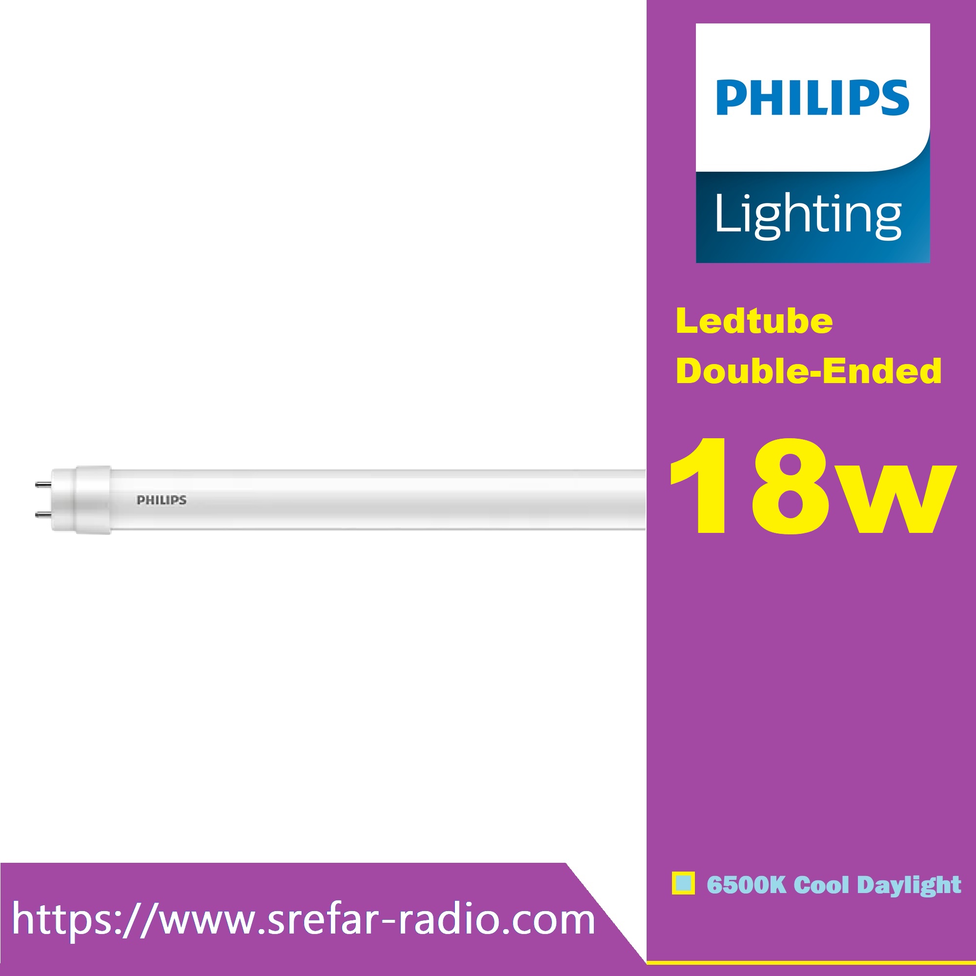 PHILIPS LEDtube Double-Ended T8 G13 18W 6500K Cool Daylight