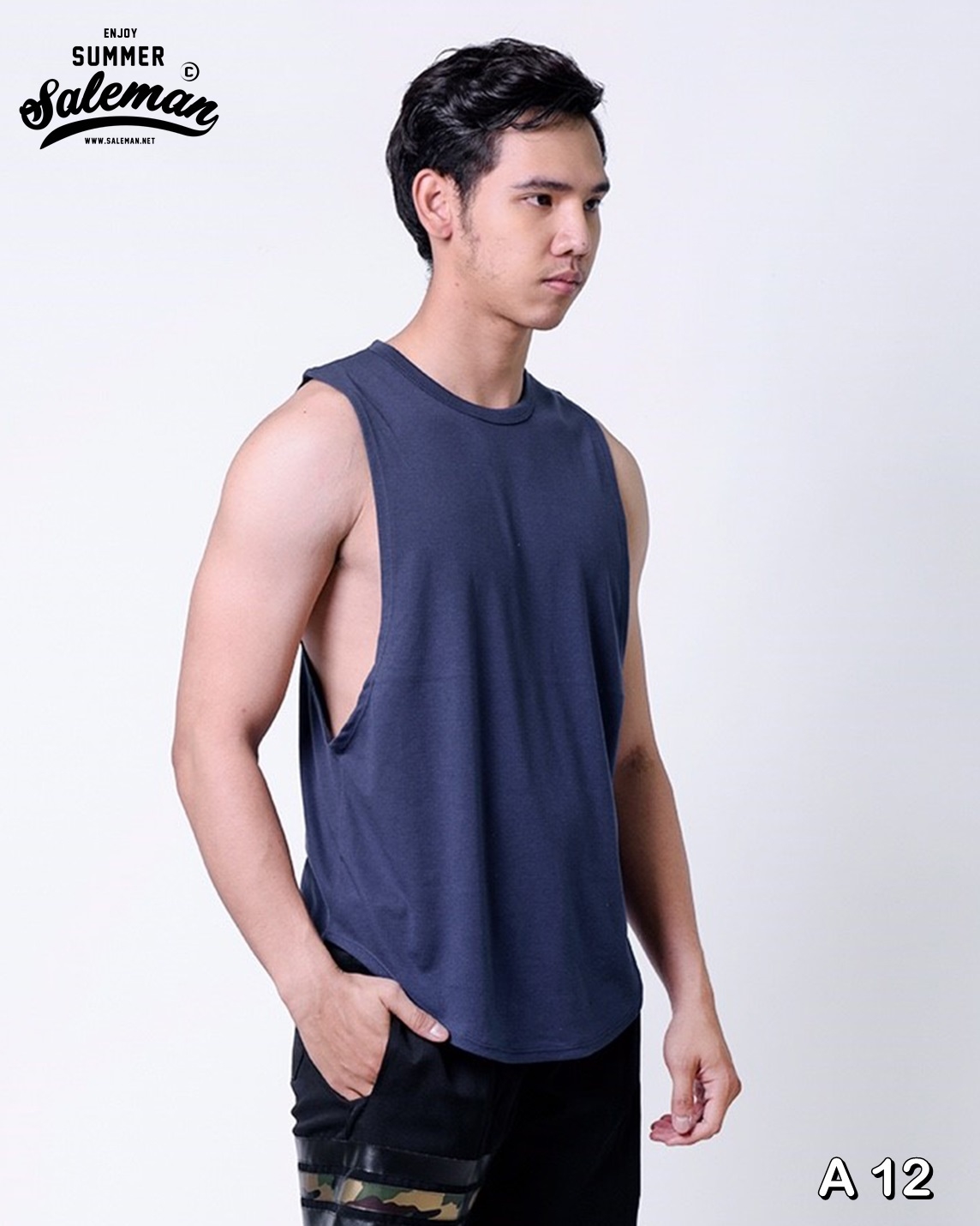 เสื้อกล้าม A 12 สีกรมท่า