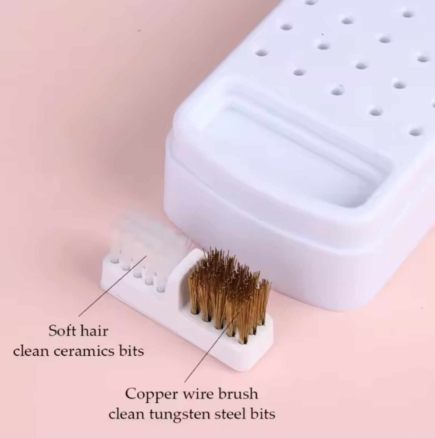 กล่องเก็บหัวเจียร แปรงขัดหัวเจียร ทำความสะอาดหัวเจียร เก็บได้30ชิ้น พร้อมแปรงทำความสะอาด