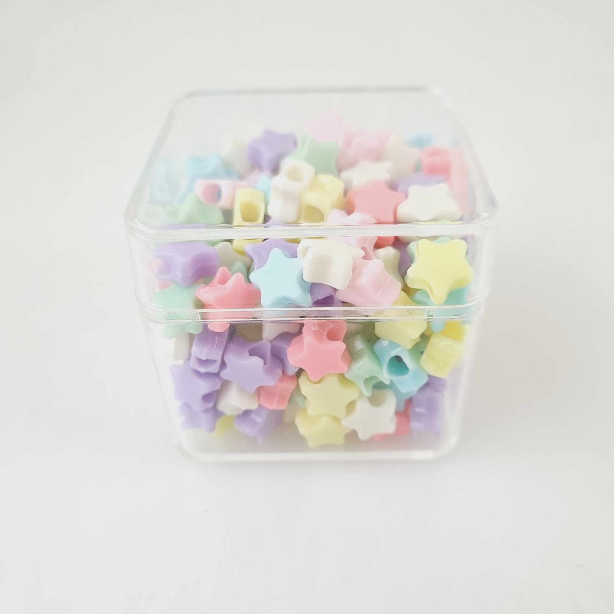ลูกปัด ดาว ขนาด 5มิลลิเมตร สีพาสเทล สีมาการอง DIY สร้อยคอ สร้อยข้อมือ เครื่องประดับ ประมาณ กล่องละ 200+ชิ้น คละสี