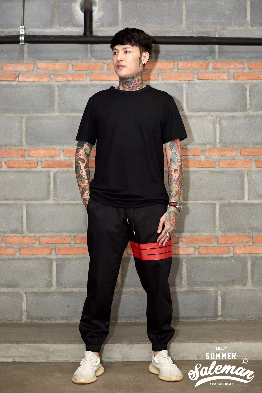 กางเกง Jogger ขาจั๊ม พรีเมี่ยม รหัส SST615RR แถบแดง3
