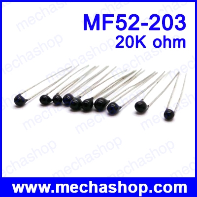 (10 ตัว)เทอมิสเตอร์ MF52AT 3950 NTC Thermistor Thermal Resistor TC MF52-203 3435 20K ohm 5% **