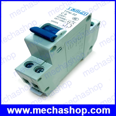 เซอร์กิตเบรกเกอร์ อุปกรณ์ป้องกันไฟฟ้า TOMZN TPN 1P+N Mini Circuit breaker MCB 6A 220V Circuit breaker ผ่านมาตรฐาน IEC60898