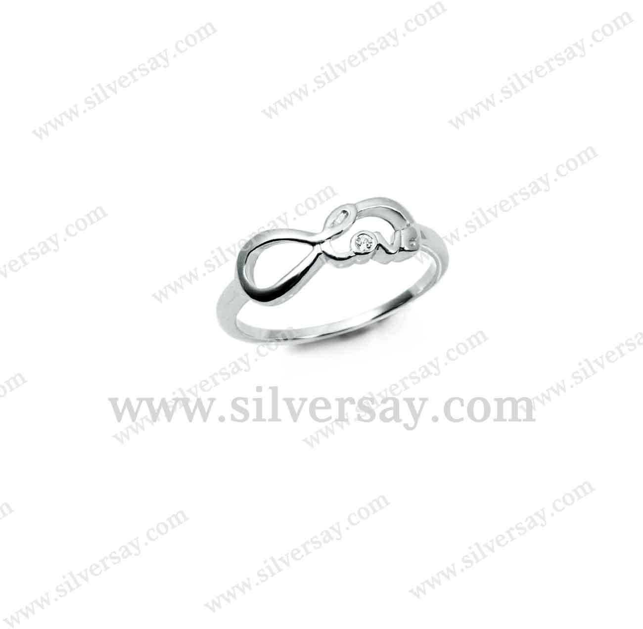 แหวน love อินฟินิตี้ infinity ฝังเพชรสวิส 1 เม็ด