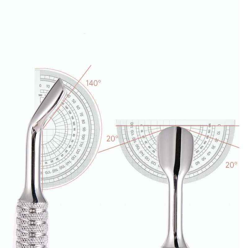 ไม้ดันหนัง2หัว แบบเฉียง แบบเกือกม้า ที่แซะเล็บ วัสดุสแตนเลสคุณภาพ