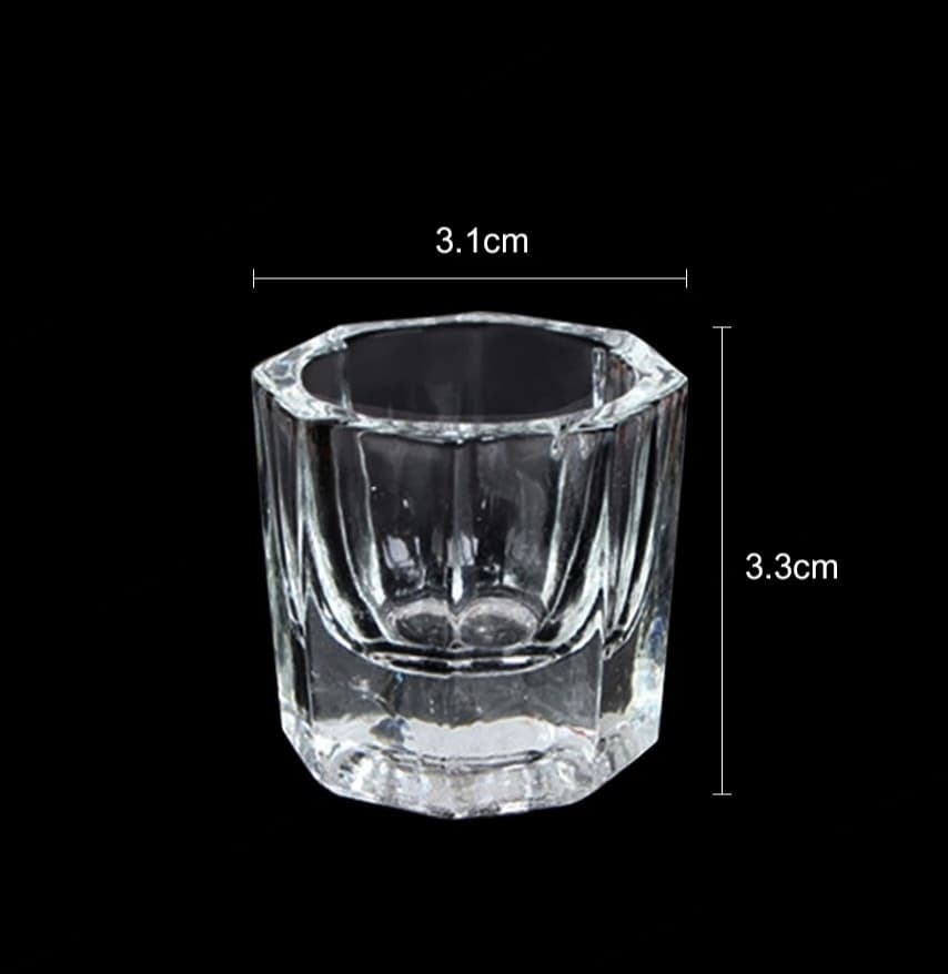 ถ้วยแก้ว กระปุกแก้ว ถ้วยแก้วใส่น้ำยาต่อเล็บ น้ำยาอะคริลิค มี2แบบ