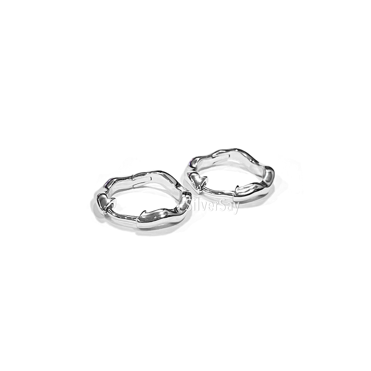 ต่างหูห่วงดอท 2 มม. วงใน 12 มม. ต่างหูบอลรอบวง ต่างหูพอนเดอริง Pon De Ring