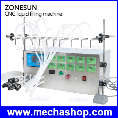 เครื่องบรรจุของเหลว 10 หัวจ่าย Digital Control Pump Liquid Filling Machine 3-4000ml (สินค้า Pre-Order)