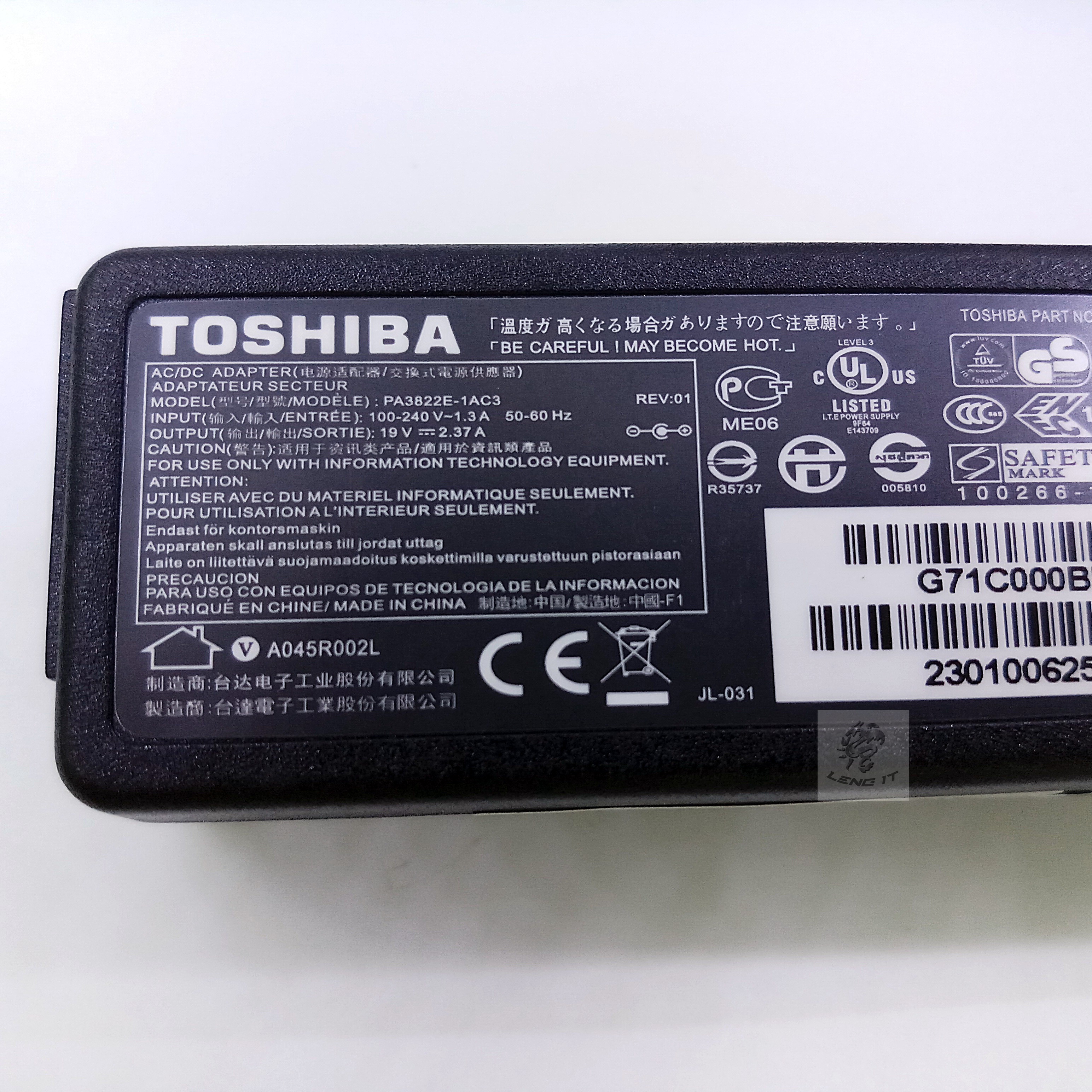 ADAPTER TOSHIBA 19V 2.37A 40W หัว 5.5*2.5MM (ของเทียบ OEM)