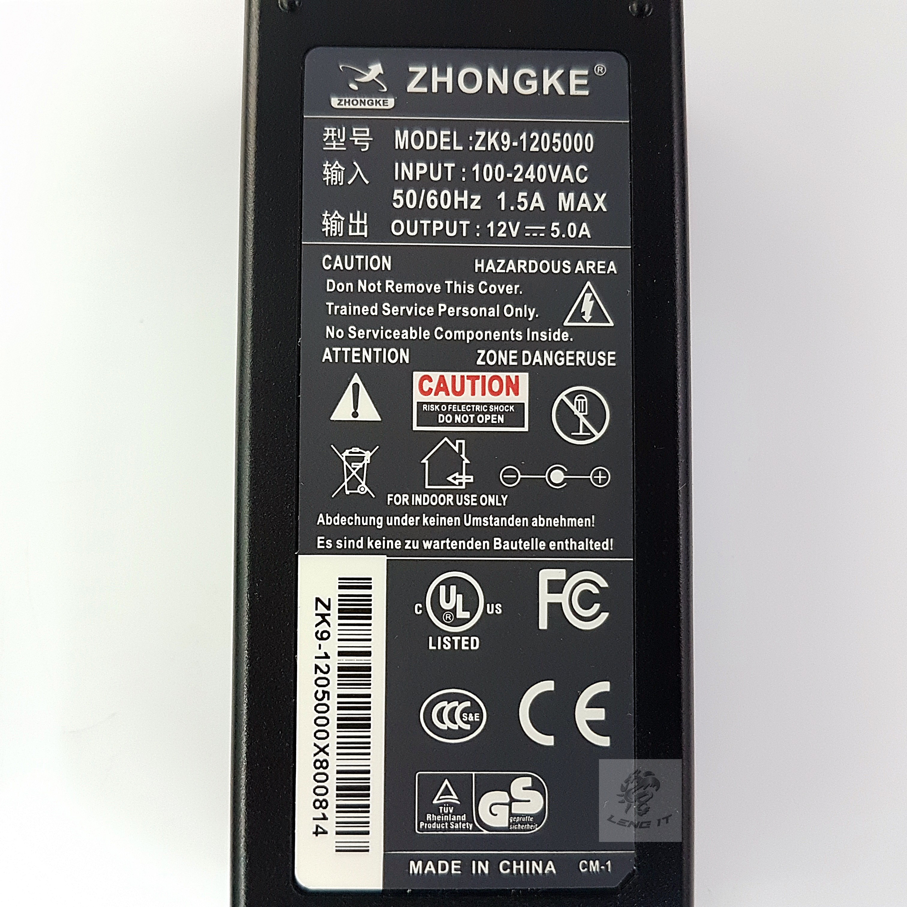 ADAPTER 12 V 5A 60W หัว5.5x2.5MM (ของเทียบ OEM)