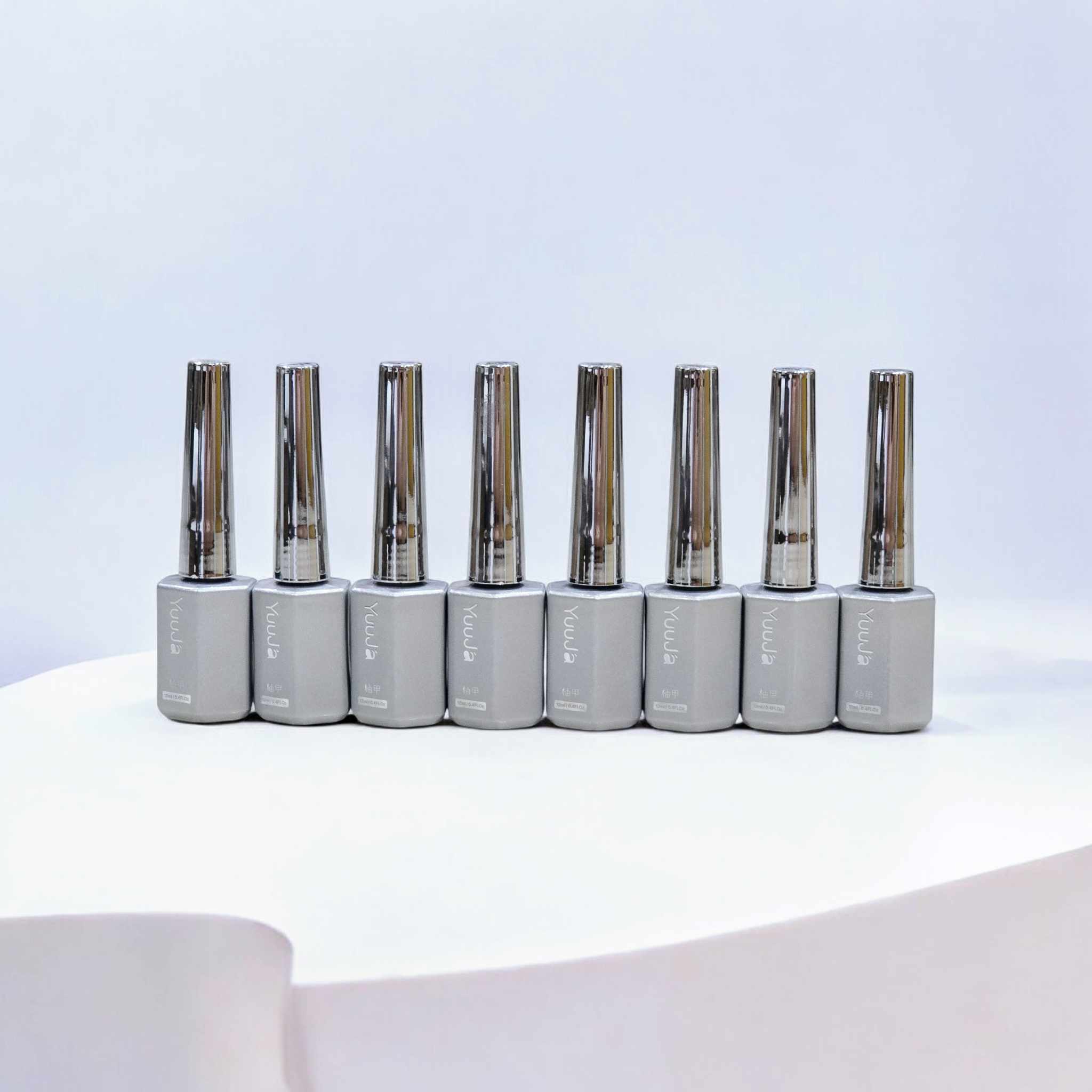สีเจลกากเพชร เจลกลิตเตอร์ YuuJa 8สี/เซต ขนาด12ml พร้อมชาร์ตสี!!