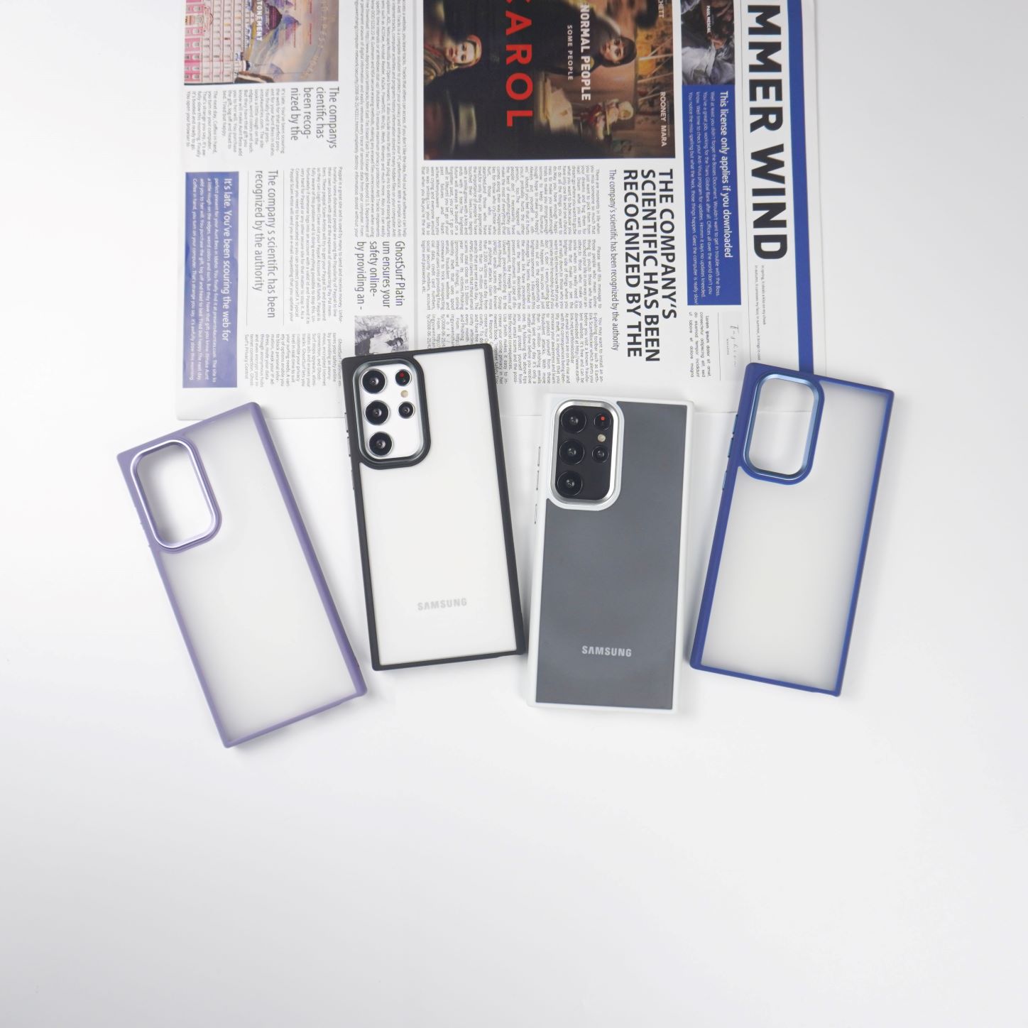 เคสโทรศัพท์ Samsung เคสหลังขุ่น ขอบสี ขอบนิ่มหลังแข็ง กันกระแทก สำหรับSS S22 Ultra