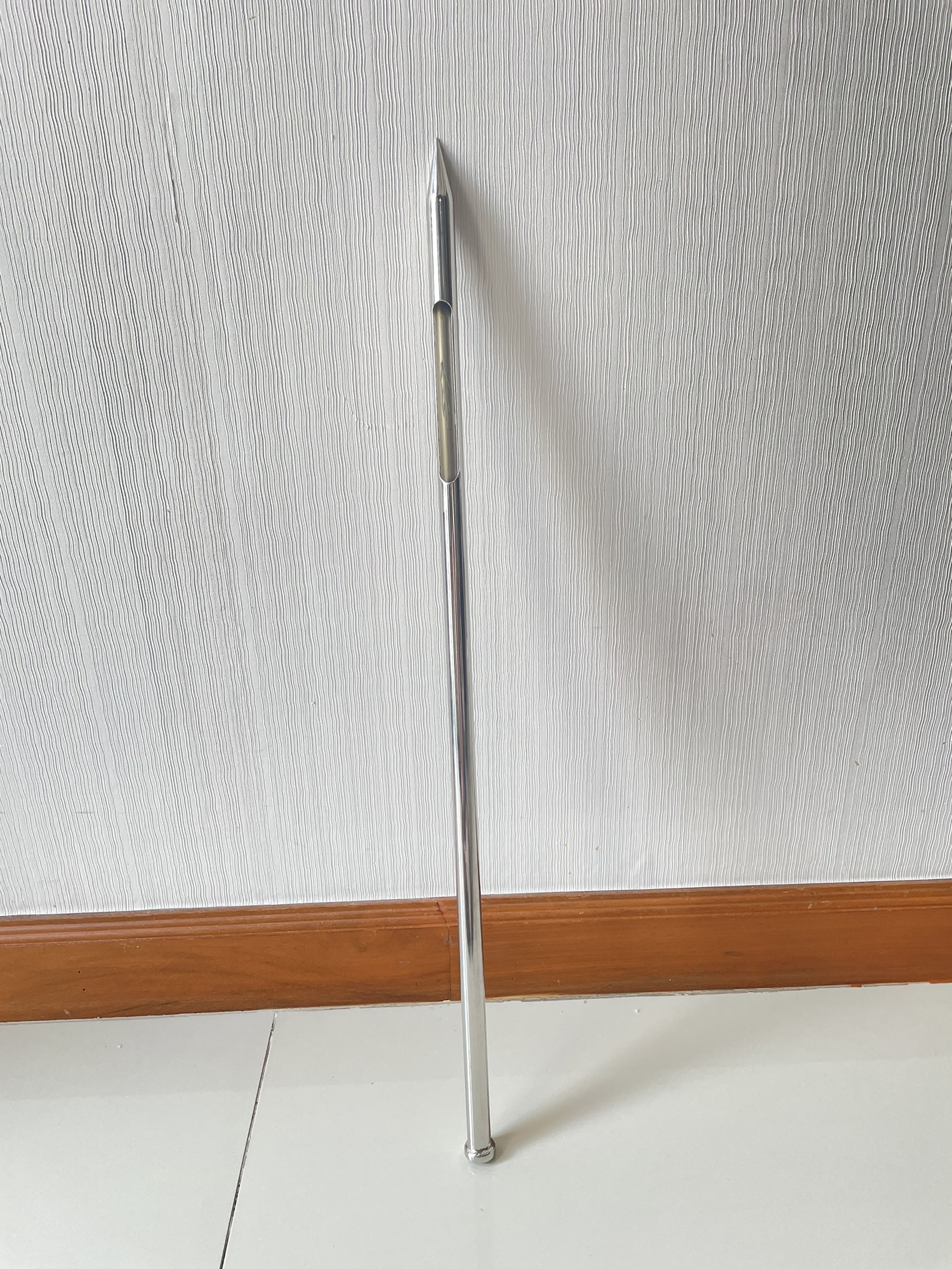 หลาวสุ่มตัวอย่างเมล็ดพันธุ์สแตนเลสแท้เกรด 304 ขนาด 7 หุน เจาะ 1 ช่อง ยาว 30 นิ้ว - รุ่นปิดปลายด้าม