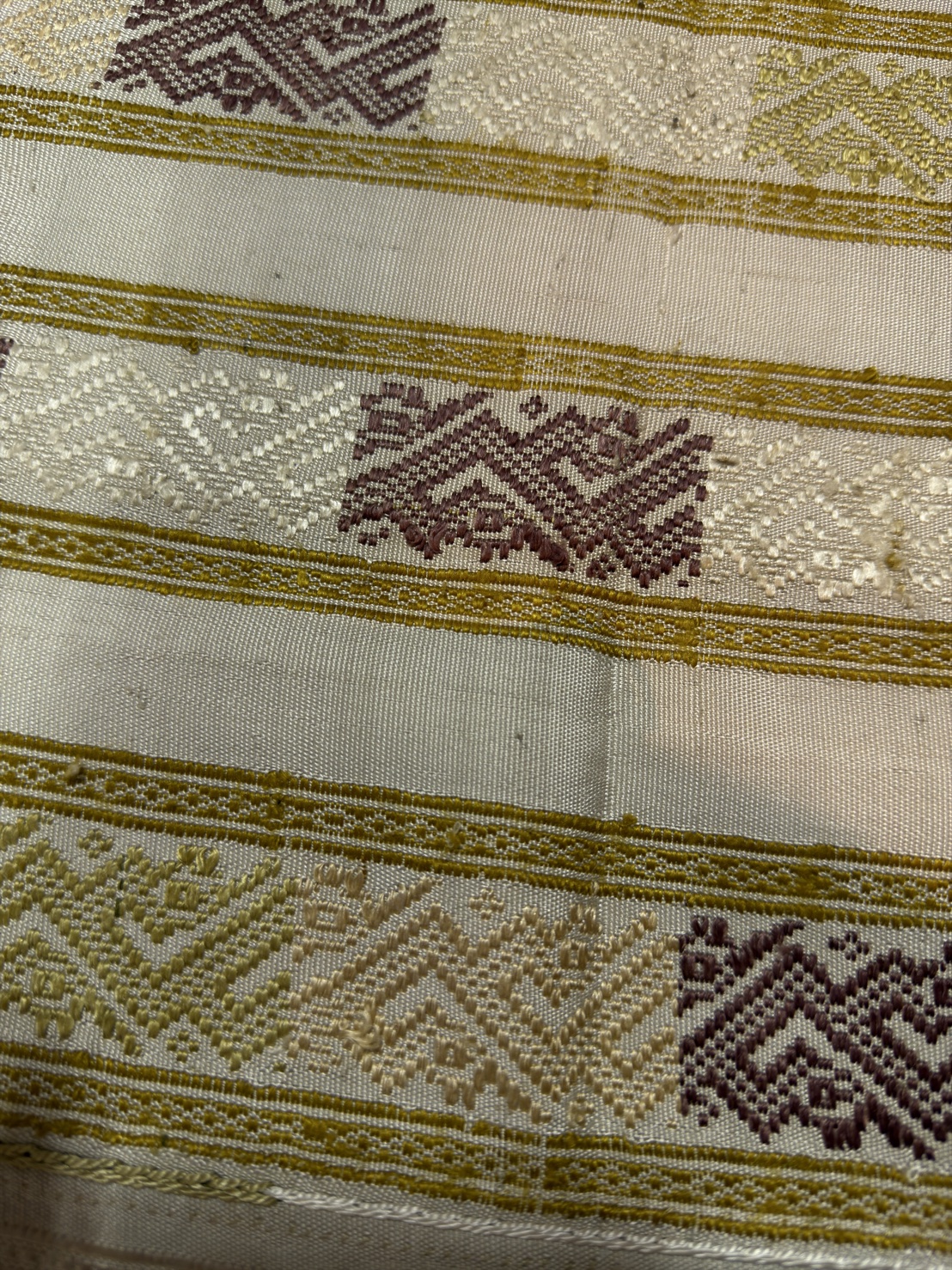 ซิ่นขิดไหม ต่อหัว ขนาด1x2เมตร สีขาวครีม รหัส R4F-155-1246815