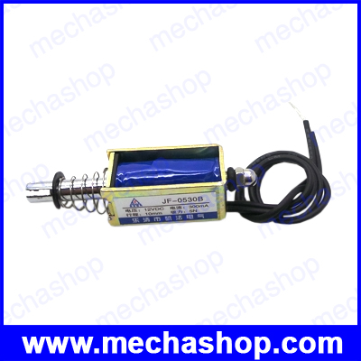 โซลินอยด์แม่เหล็กไฟฟ้า JF-0530B DC12V 10mm 5N Push Type Open Frame Actuator Solenoid Electromagnet