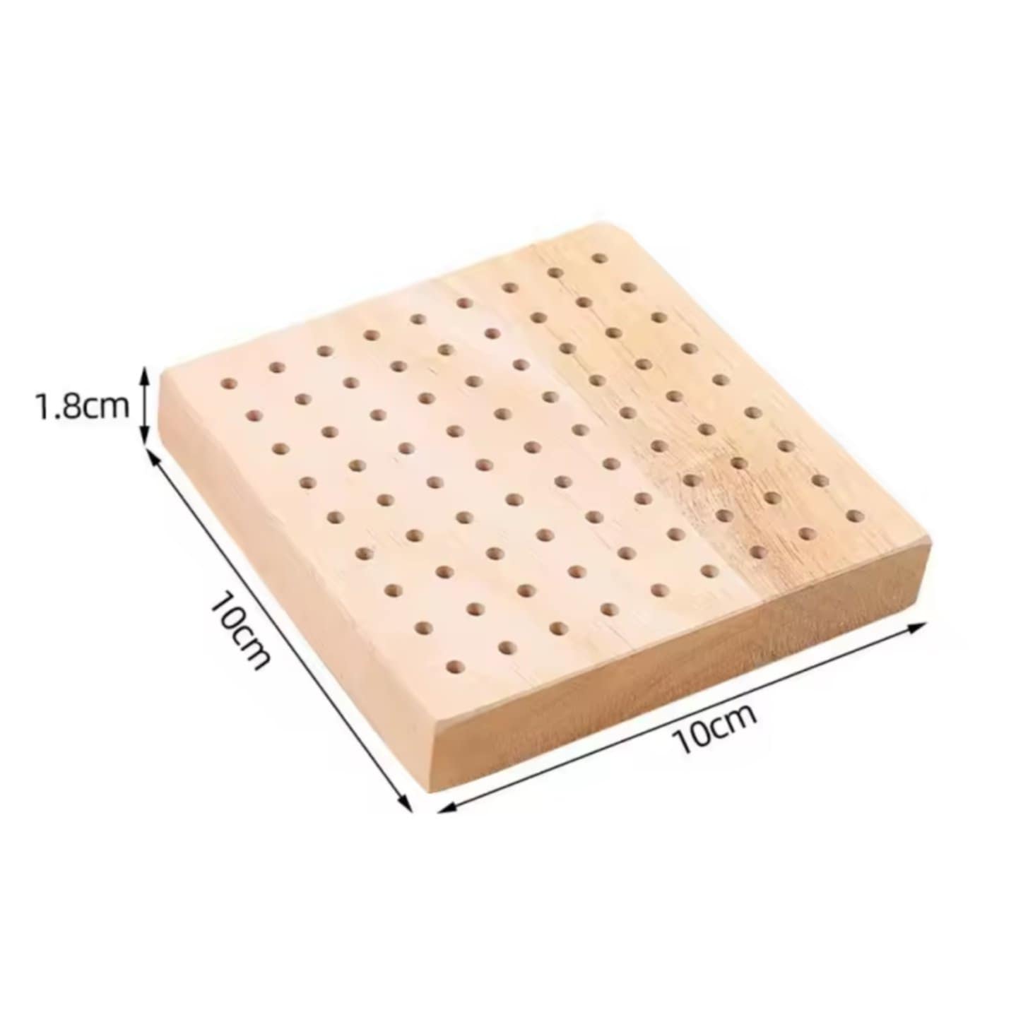 แท่นจัดระเบียบหัวเจียรเล็บ กล่องไม้เสียบหัวเจียร บล็อกใส่หัวเจียร ขนาด10x10cm