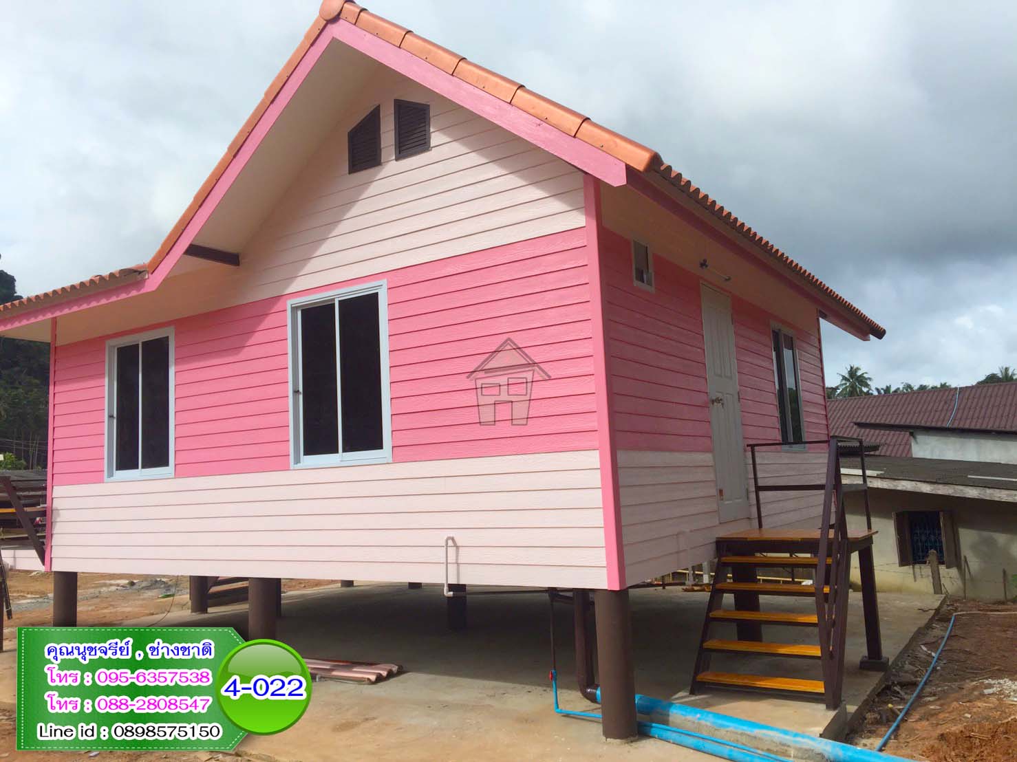 4-022 บ้านน็อคดาวน์ ทรงจั่วมุกซ้อน