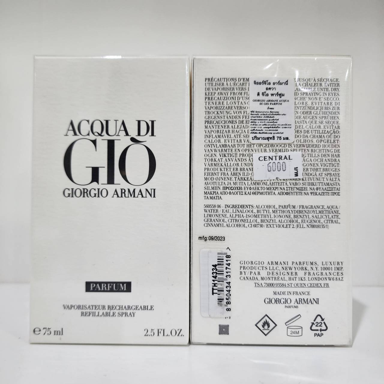 น้ำหอมแท้ Giorgio Armani Acqua DI GIO Parfum 75ml กล่องซีลป้ายไทย