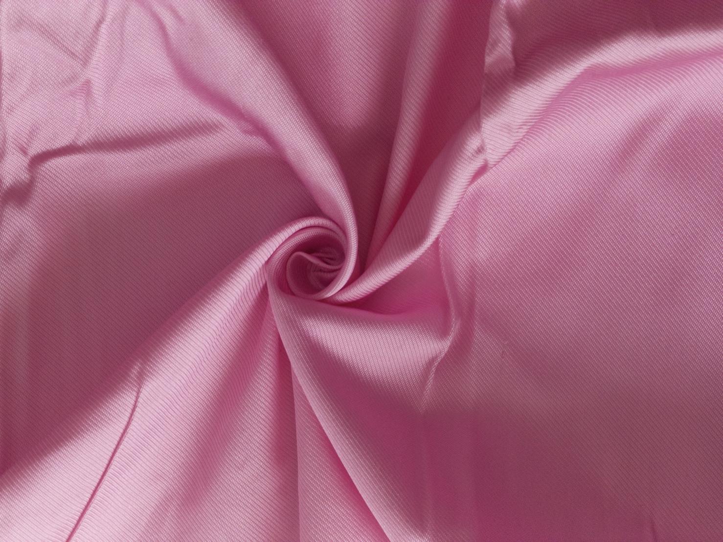 ผ้าไหมยก 4ตะกอ สีพื้นเนื้อลูกฟูก ไหมแท้ สีชมพูกลีบบัว (ราคาต่อเมตร) รหัส B-119-1074WA15