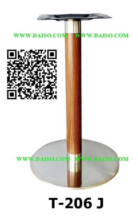 ขาย ขาโต๊ะสแตนเลสเสากลมลายไม้ ขาโต๊ะสำเร็จรูปสแตนเลสทรงกลม