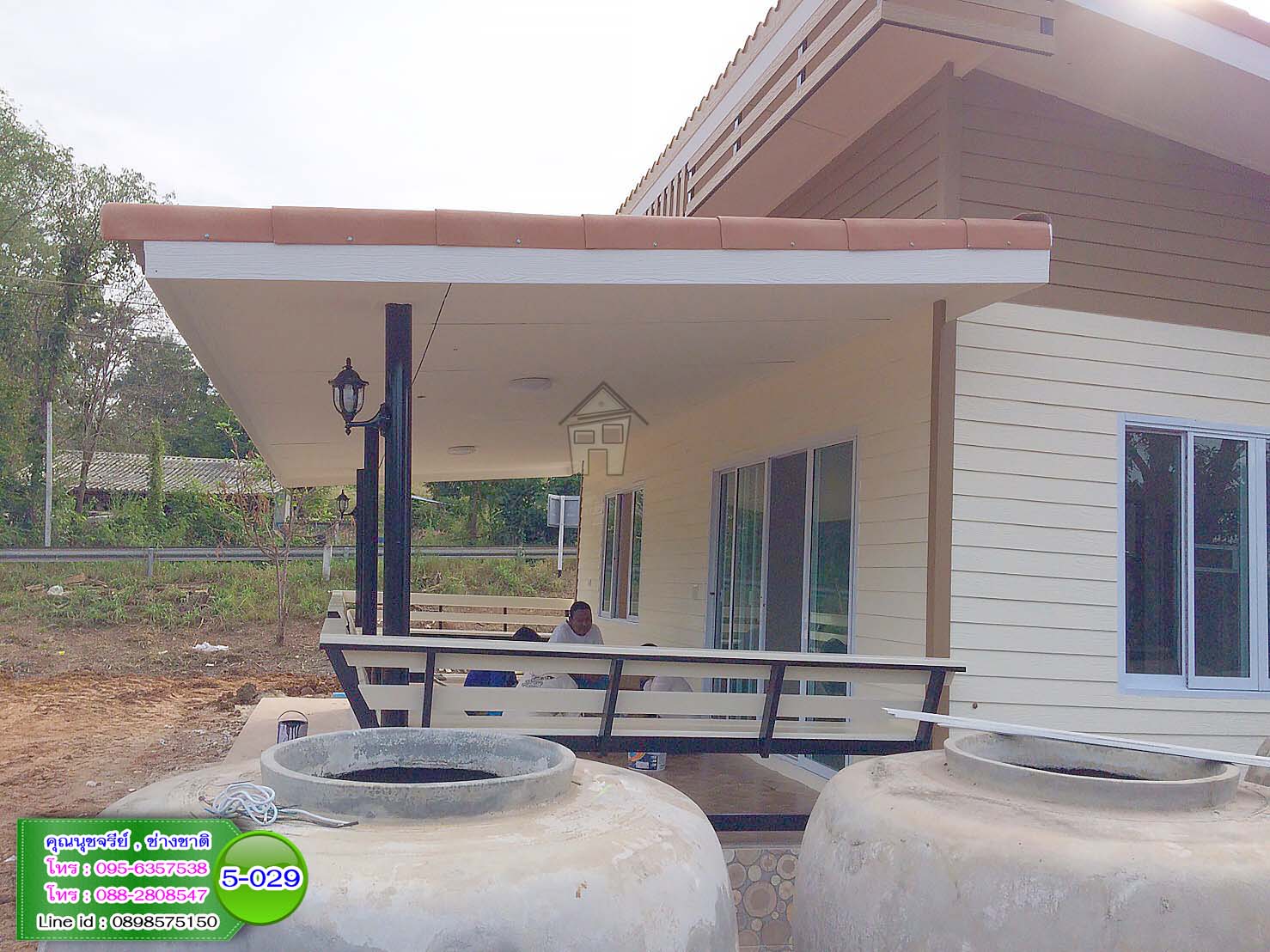 5-029 บ้านกึ่งน็อคดาวน์ คานปูน - บ้านหลังใหญ่ - ทรงโมเดิร์น