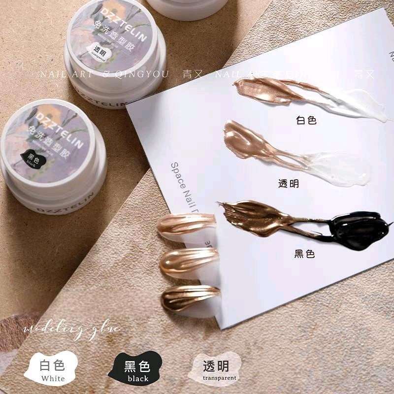 เจลขัดผง เจล3D กาวเจลติดอะไหล่ ทำลายนูน แห้งไว มี3สี QINGYOU ขนาด5g