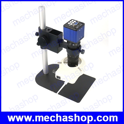 กล้องไมโครสโคปส่องงาน 2MP HD Digital Industrial Microscope Camera for Industry Lab VGA Video Output+130X C-mount Lens + 56 LED ring Light + Stand