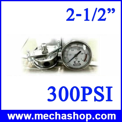 เกจวัดแรงดันลม เกจวัดลม Pressure Gauge SB-ZC1-300PSI เกลียวหลัง 1/4นิ้ว หน้าปัด 2-1/2นิ้ว หน่วย PSI/Mpa มีน้ำมัน