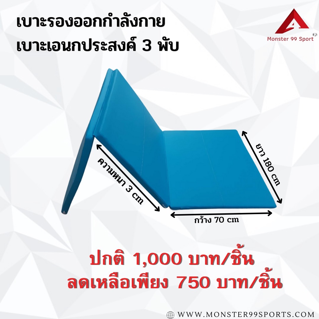 Foldable Exercise Mat เบาะซิทอัพ เบาะออกกำลังกาย เบาะวิดพื้น ขนาด 70 x 180 x 3 cm