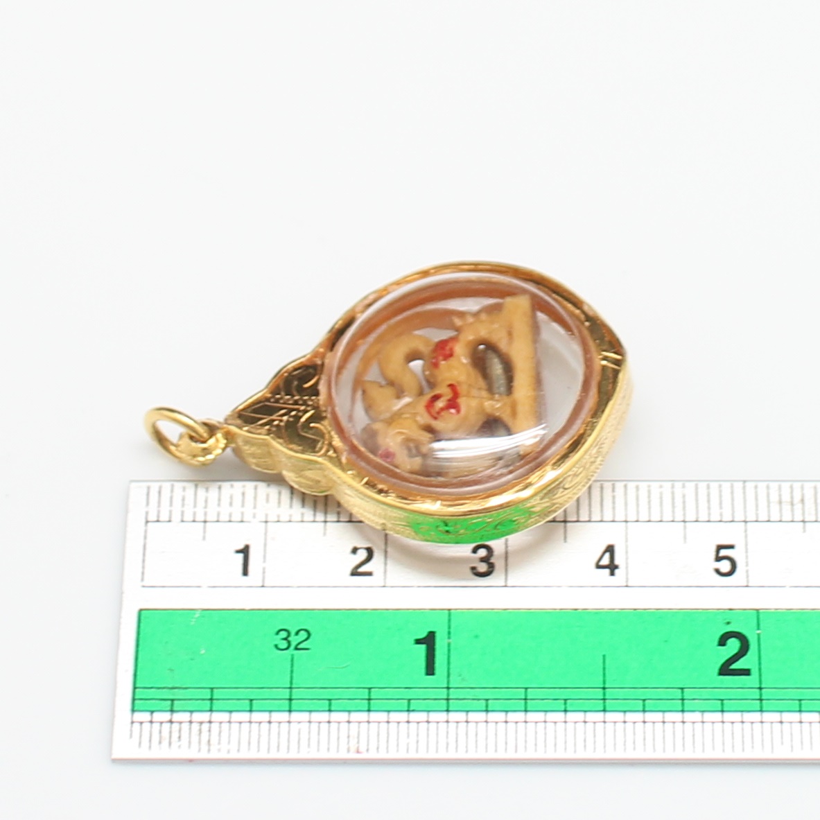 PD25097 จี้สิงห์ เลี่ยมกรอบทองแท้ 90% นน.รวม 5.4 กรัม