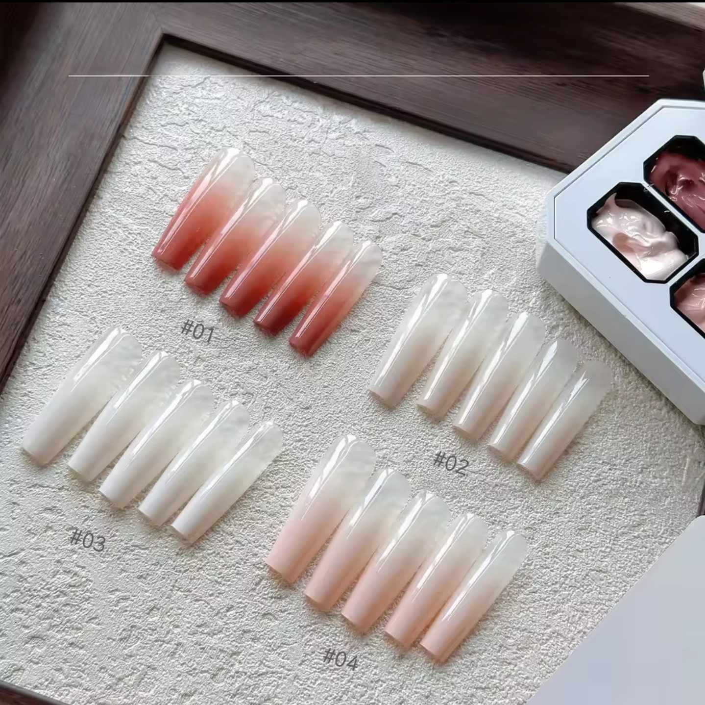 สีเจลเพ้นท์ สีเจลทำออมเบรย์ สีเจลไล่สี ใช้ทาได้ แบบตลับ 4สี/เซต