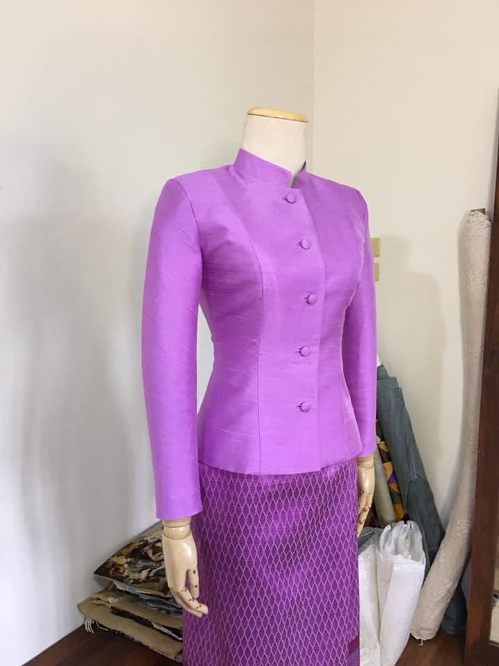 แบบตัดชุด แยกชิ้น เสื้อ+กระโปรง ชุดไทยจิตรลดา (ไม่รวมผ้า) chobmai x JHN รหัส CUT-JHN-0704670