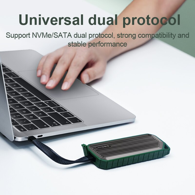 Hagibis MC10 SSD M.2 กล่อง NVNE SATA Enclosure USB 3.1/3.2 Gen 2 10Gbps To NVME PCIE 2242/2260/2280 กันกระแทก กันฝุ่น กันน้ำ