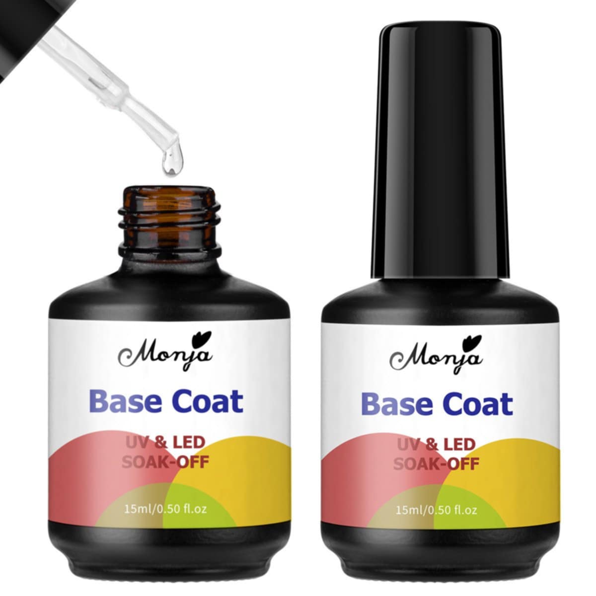 Top Coat │ Base Coat │ กาวเจลติดเล็บ แบรนด์คุณภาพ Monja 15ml