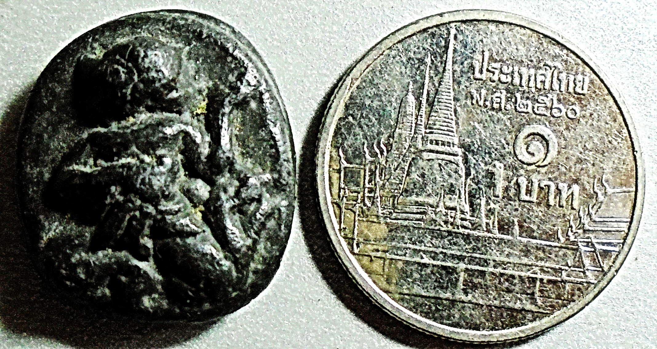 หนุมานตะกั่วหยอด รุ่นแรก หลังหลวงพ่อเกลี้ยง (หลวงปู่เกลี้ยง) วัดเนินสุทธาวาส ชลบุรี