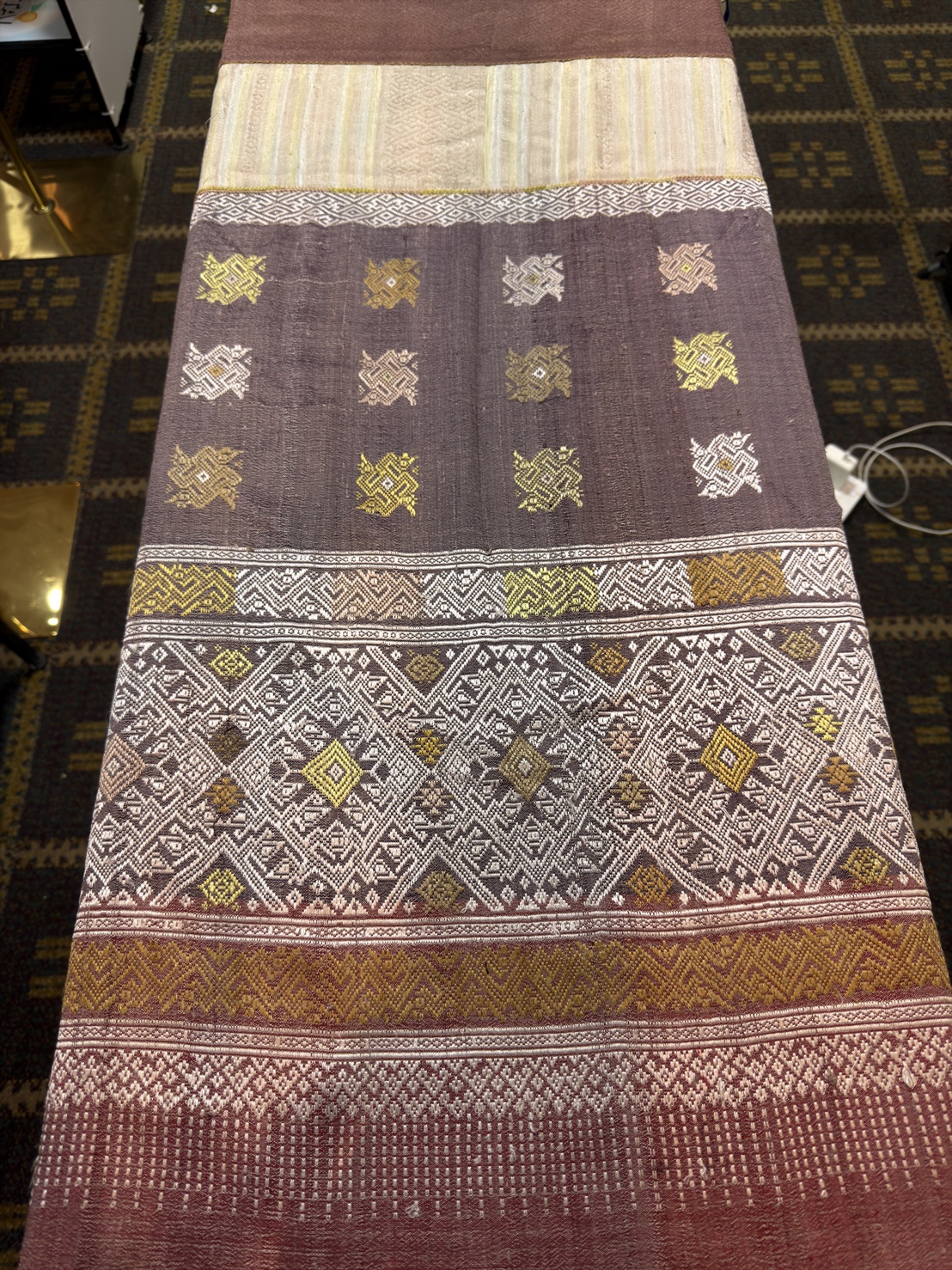 ซิ่นขิดไหม ต่อหัว ขนาด1x2เมตร สีน้ำตาล รหัส R4F-155-1246816