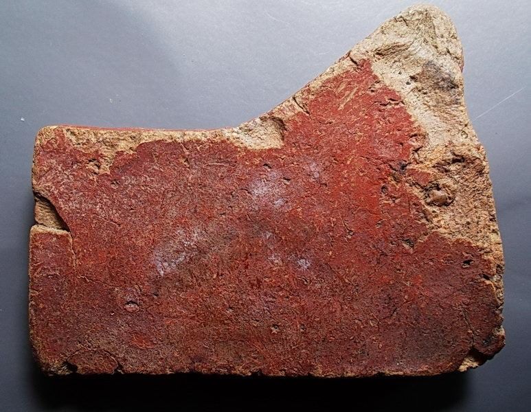 พระโคนสมอ เนื้อดินลงชาด อยุธยา ปางไสยาสน์