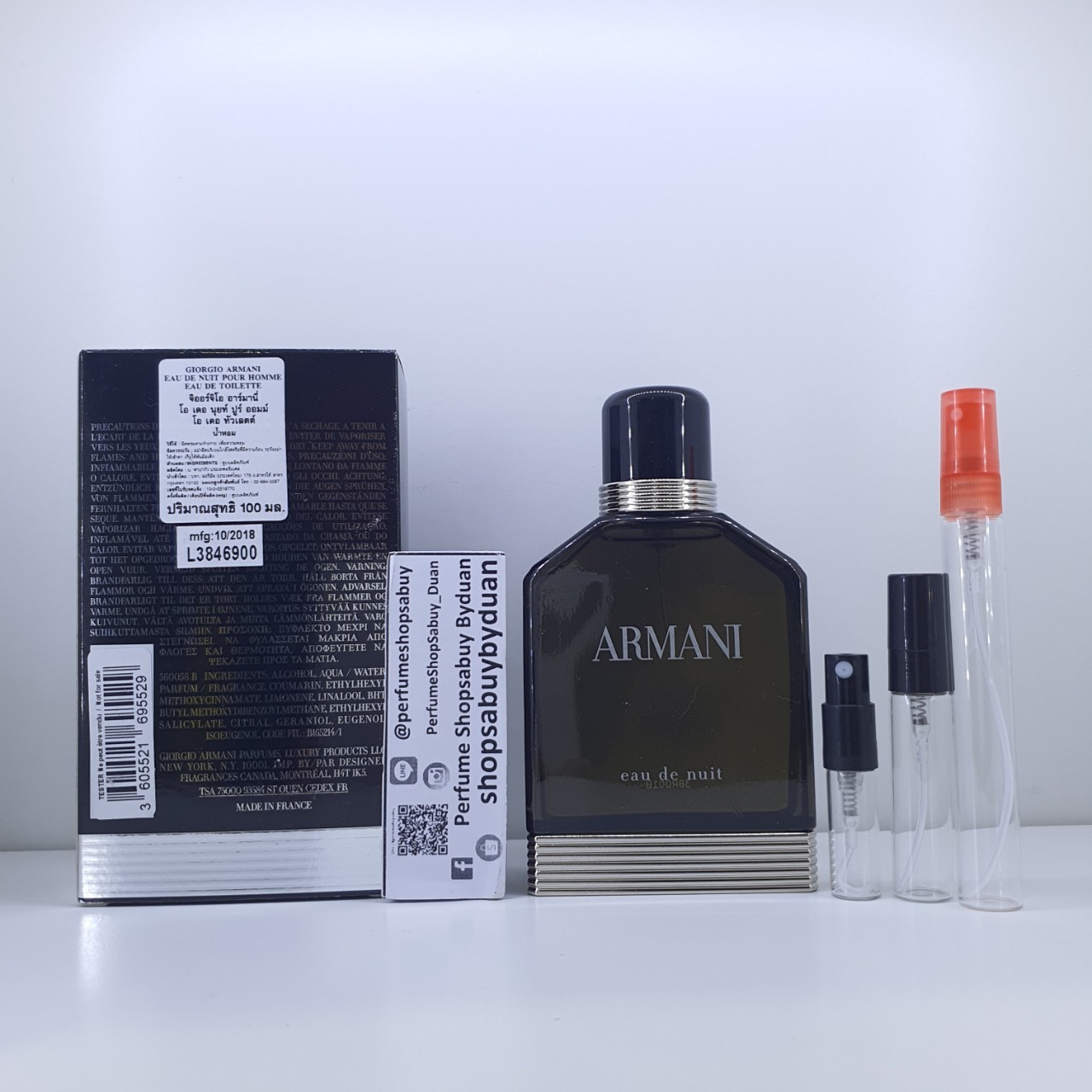 น้ำหอมแท้แบ่งขาย Giorgio Armani Eau de Nuit EDT for Men 💕Travel Size แบบทดลอง
