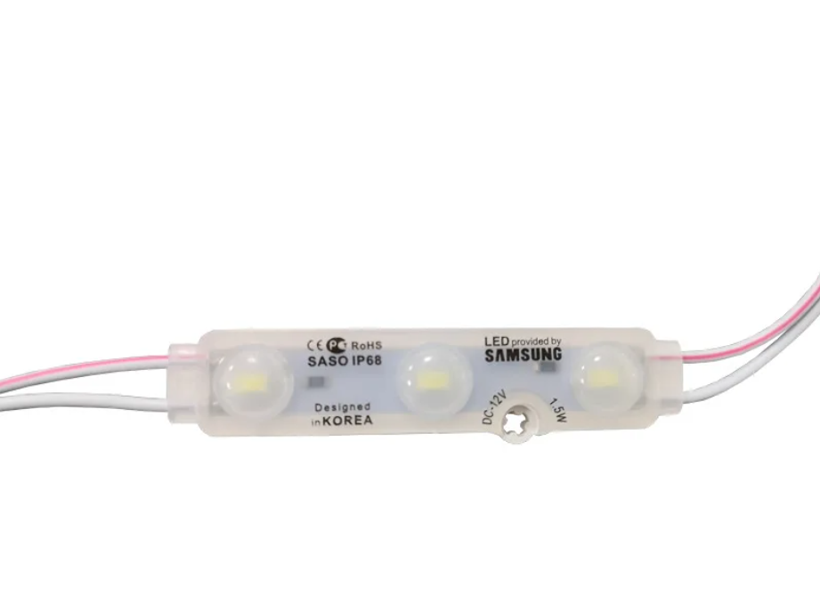 LED Module 1.5W 12V PVC เลนส์กระจายแสง สีขาว