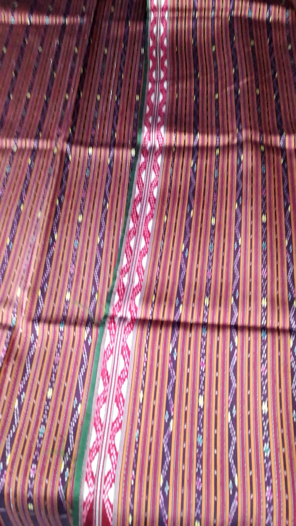 ซิ่น ผ้าไหมมัดหมี่ 3ตะกอ ขนาด 1x2เมตร พื้นสีน้ำตาล รหัส R2Q-NY-0614671505