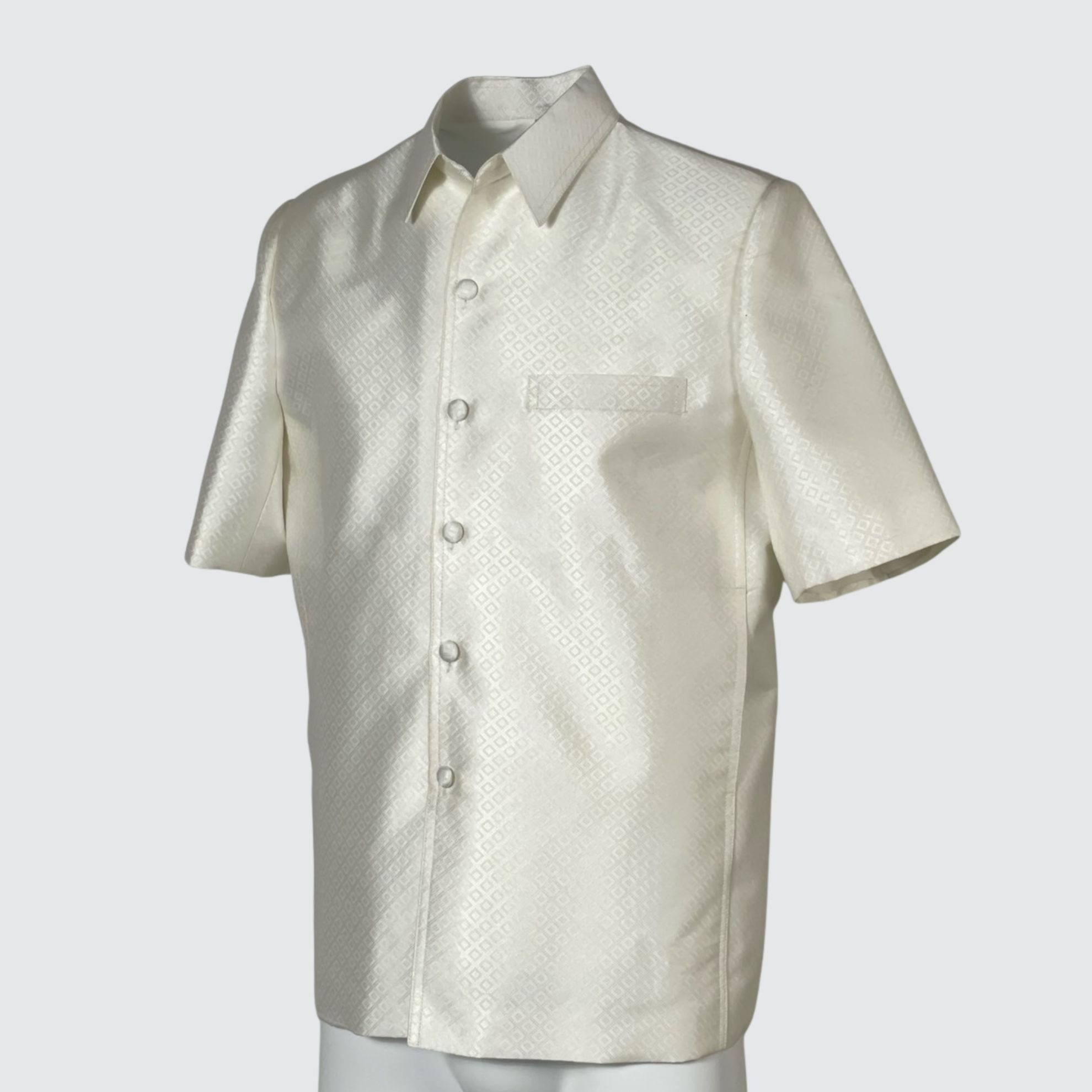 เสื้อสูทซาฟารี แขนสั้น ไหมยกดอก | ตัดเย็บตามรูปร่าง | เลือกสีผ้า ส่งไซส์ได้