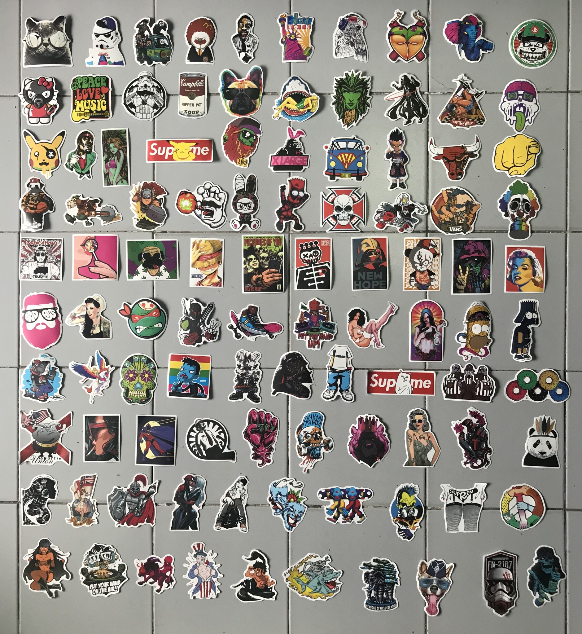 สติ๊กเกอร์ (set 100 ชิ้น) ติด ตกแต่ง กระเป๋า โน๊ตบุ๊ค ของใช้จิปาถะ