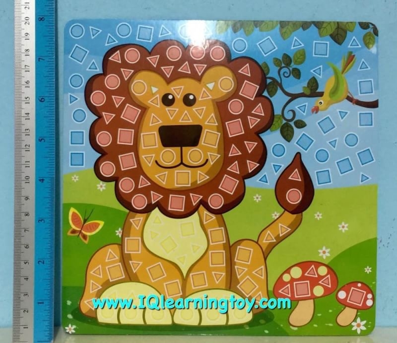 DIY Mosaic (ชุดสัตว์ป่า) 1 ชุดมี 4 ภาพขนาดใหญ่ สีสันสดใส ความคิดสร้างสรรค์ ฝึกสมาธิ ส่งฟรี