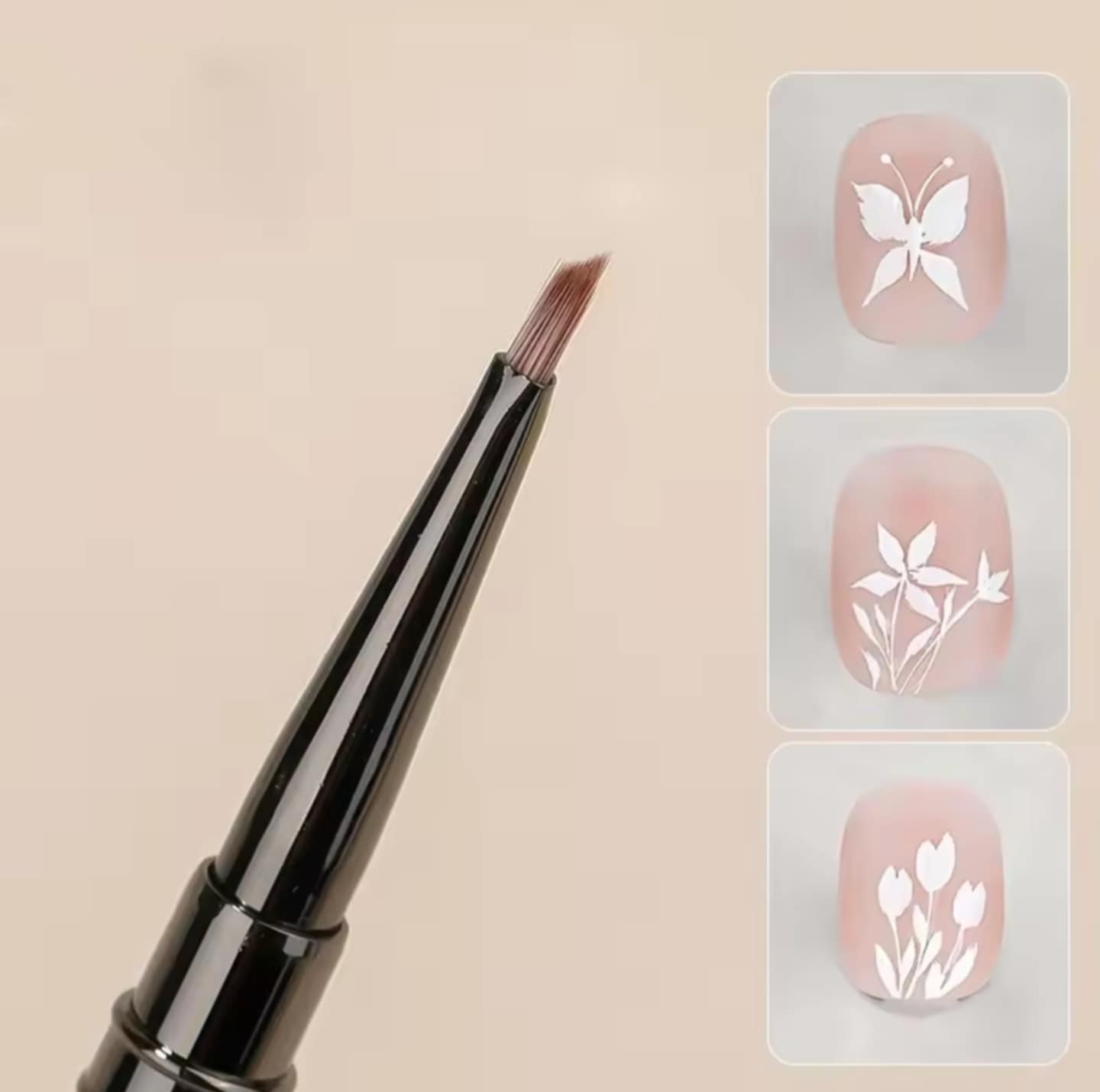 พู่กันหัวตัด พู่กันปลายสามเหลี่ยม เพ้นท์ดอกไม้,ผีเสื้อ พู่กันเพ้นท์เล็บ