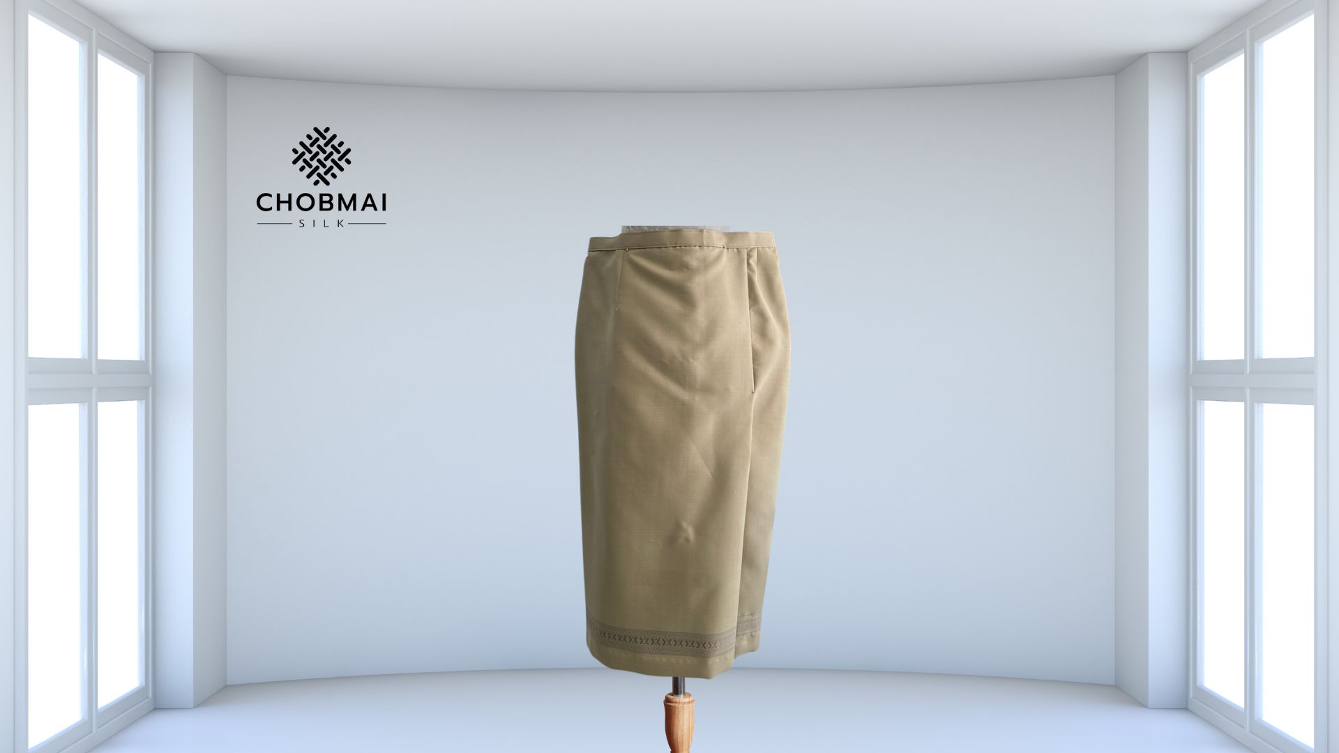 สั่งตัดเย็บ กระโปรงผ้าไหม ผ้าถุงสำเร็จ ผ้าถุงป้าย (ไม่รวมผ้า) รหัส CUT-ST007