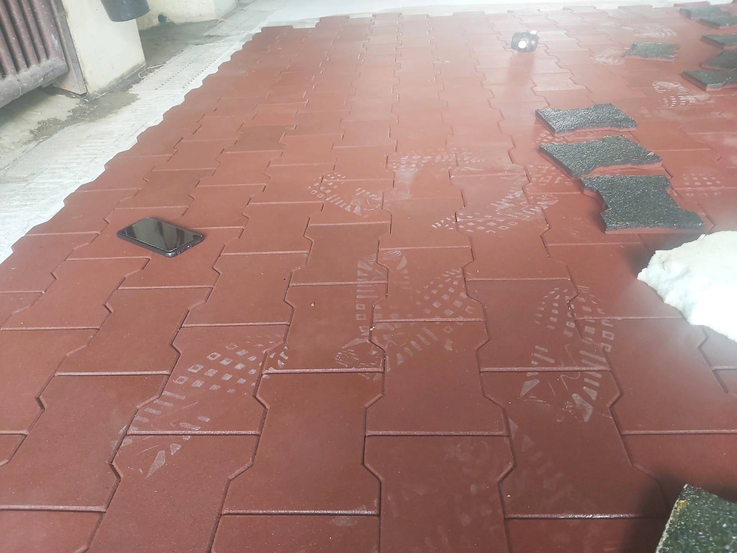 แผ่นยางปูพื้นคอกม้าบล็อคยางหนา25mm