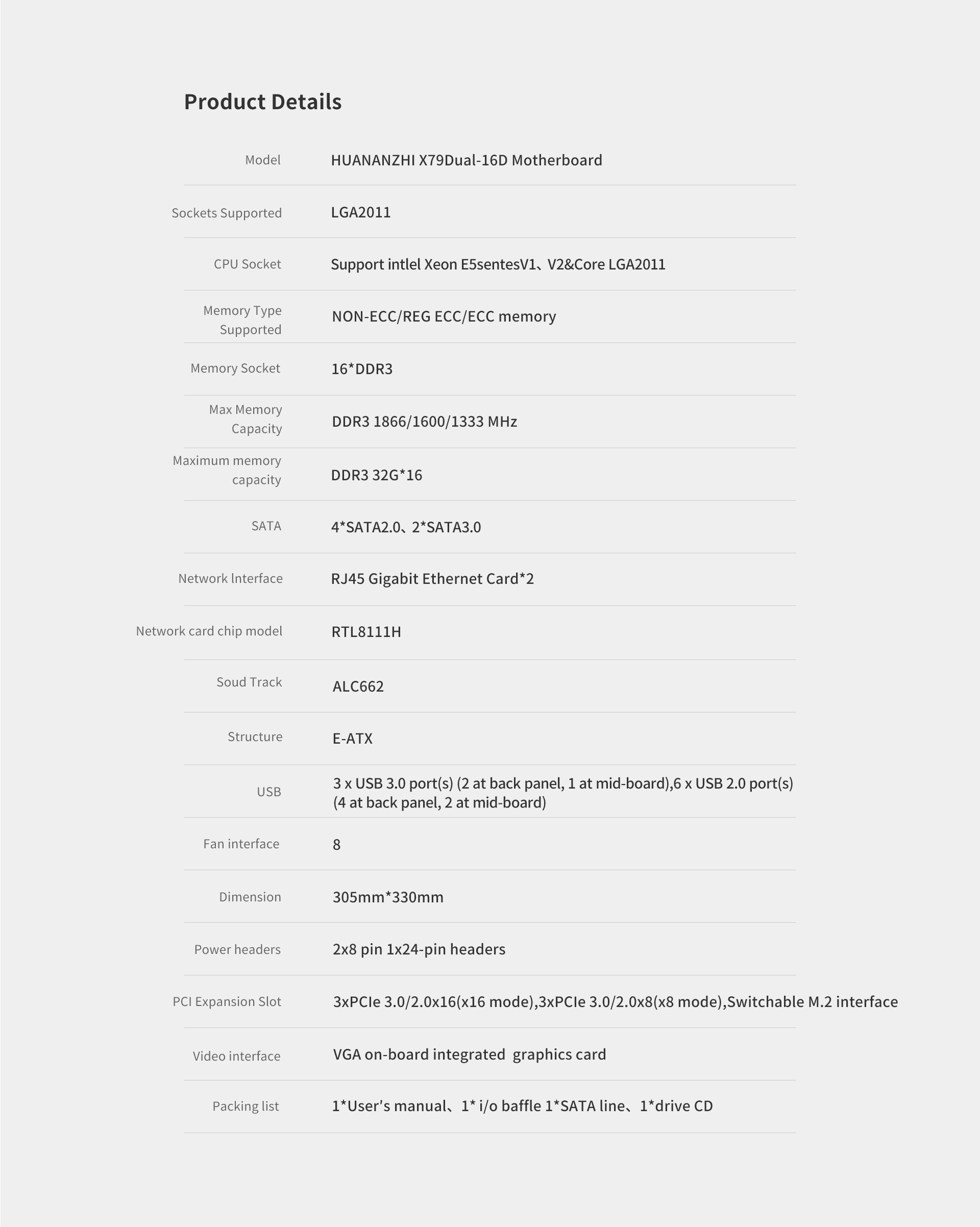 HUANANZHI X79 DUAL-16D