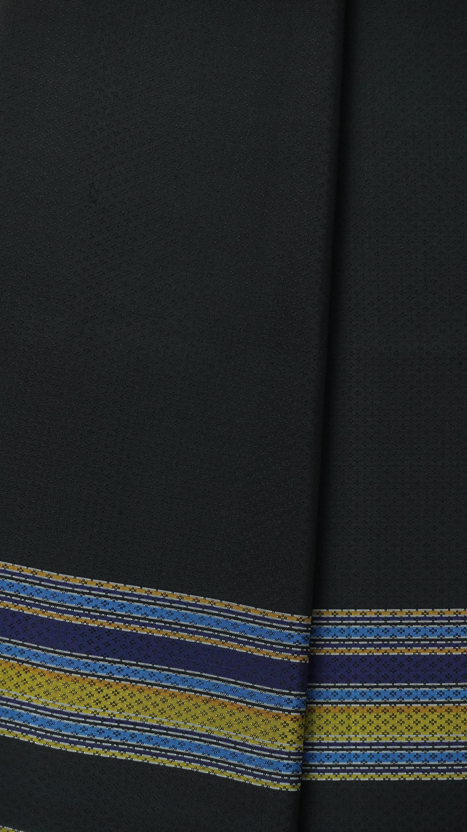 ซิ่น ผ้าไหม ยกดอกมีเชิง ไหมแท้ ลายเม็ดพริกไทย ขนาด 1x2เมตร สีดำ รหัส B7-ME-66-08206716