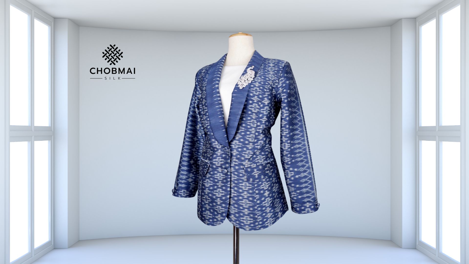 แบบตัด สูทหญิง ผ้าไหม chobmai x PT รหัส CUT-PT1027662